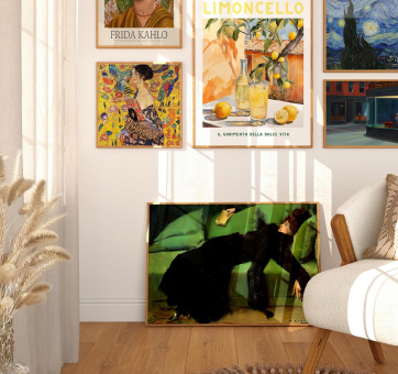 Gallery wall in een woonkamer